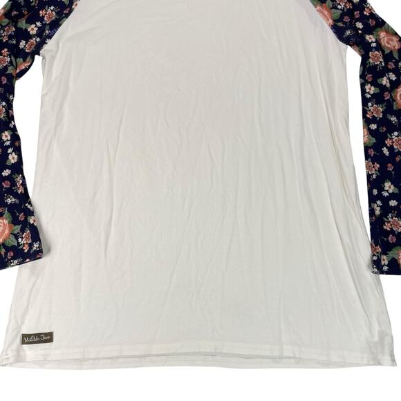 Matilda Jane Raglan Shirt Women Sz L Moments with you Out Of The Park Tee Floral - Picture 7 of 13